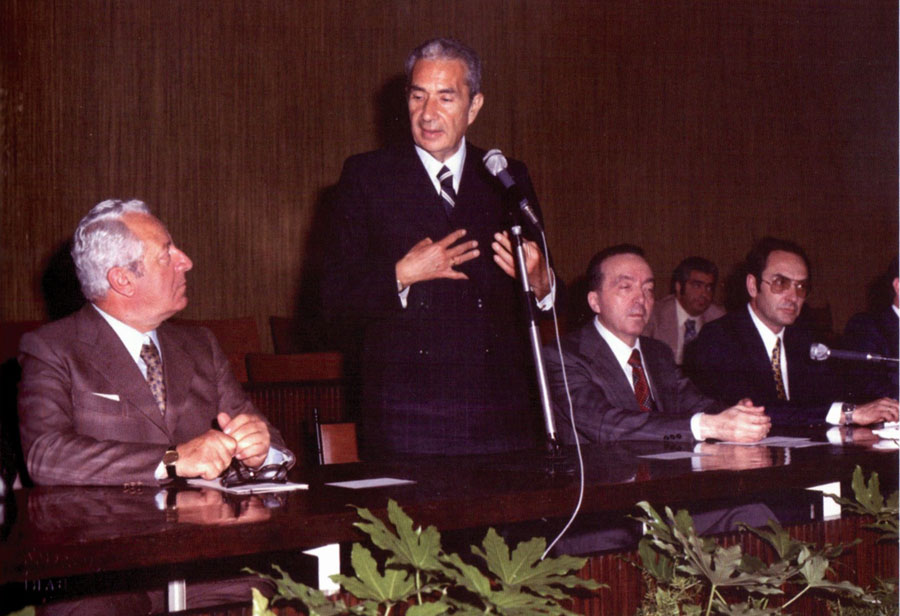 Aldo Moro e il Rettore Luigi Ambrosi